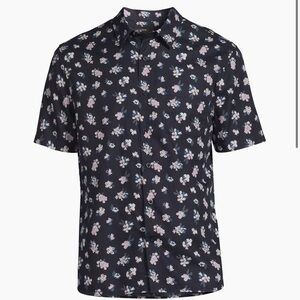 Vince mini bouquet floral cotton blend shirt